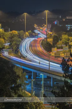 Wandbild - Die Wallstraßenbrücke in Ulm in der Nacht