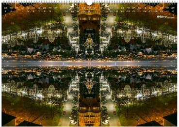 Preview: März Wandkalender Foto - Panorama Ansicht, Katharinenviertel, Osnabrück.