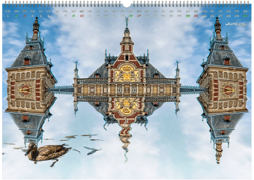 Juni Wandkalender Foto - Detailaufnahme des Hauptbahnhofes in Amsterdam.
