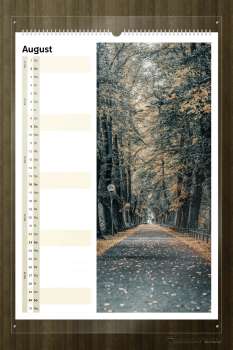 Preview: Wandkalender, das August Motiv mit dem Marktplatz und der Katharinenkirche.