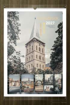 Kalender Osnabrück 2027, das Deckblatt mit der Dachspitze der Katharinenkirche vertikal
