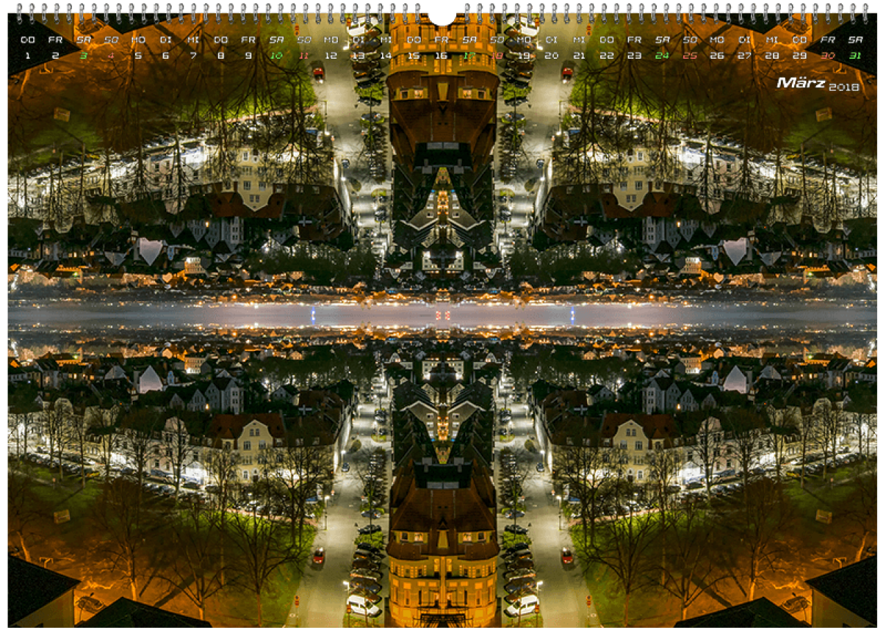 März Wandkalender Foto - Panorama Ansicht, Katharinenviertel, Osnabrück.