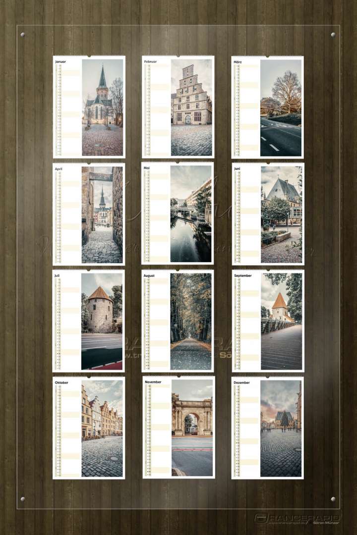 2026 Übersicht der Monate Januar bis November des Wandkalenders.